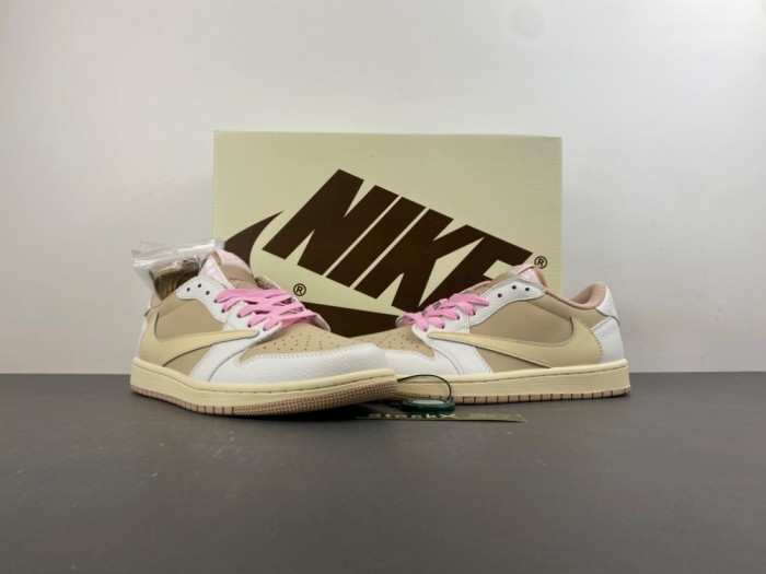Travis Scott x Air Jordan 1 Low OG SAIL SHY PINK DM7888-116