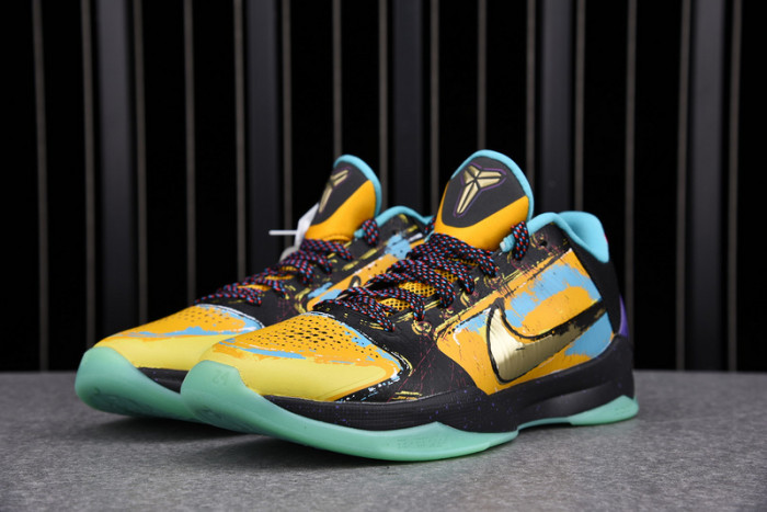 zoom kobe 5 x lakers black/de sol-varsity purple 386430-071