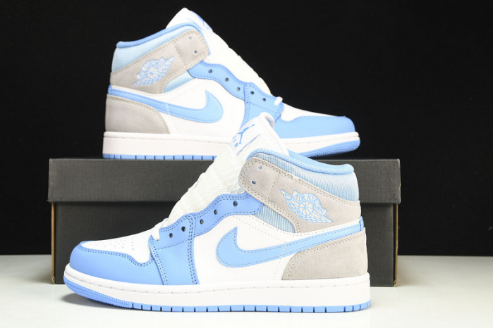 jordan 1 mid university blue grey - dx9276-100