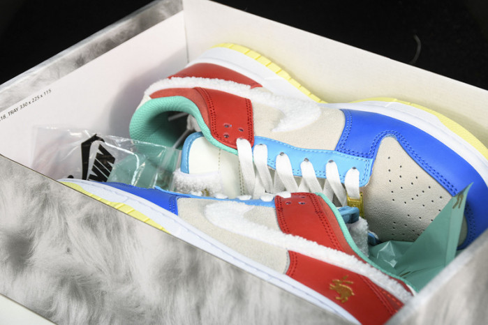 nike dunk low retro prm year of the rabbit blue orange cream shoes fd4203-111