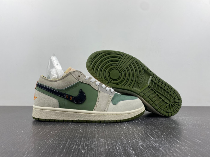 air jordan 1 low se craft "light olive" fd6819-300