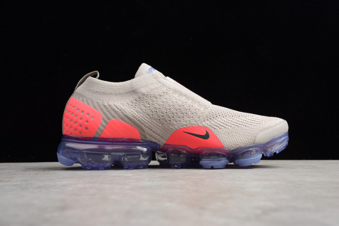 nike air vapormax flyknit moc 2 moon particle/solar red-indigo burst ah7006-201