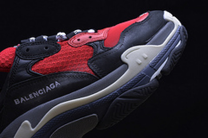 bl triple s sneakers red black