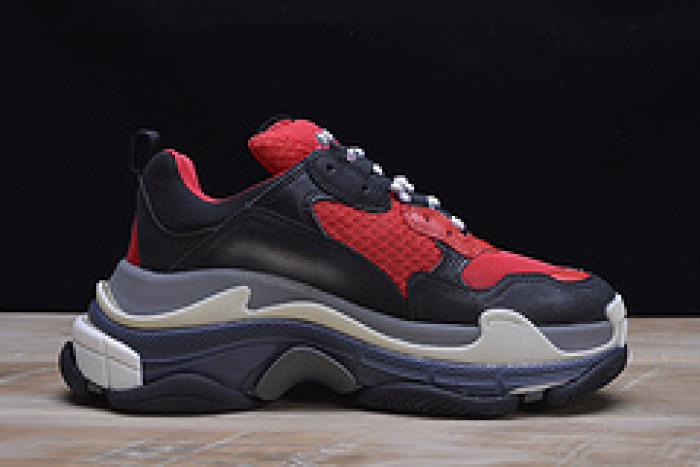 bl triple s sneakers red black